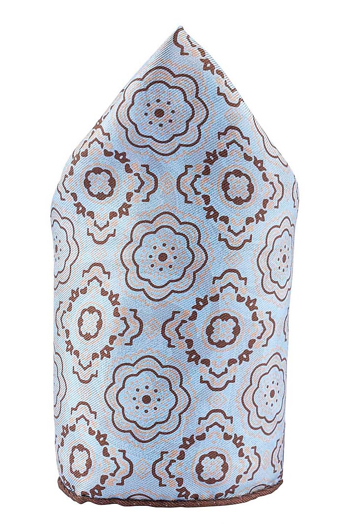 Brown Reversible Pocket Square by THE TIE HUB at Pernia's Pop Up Shop