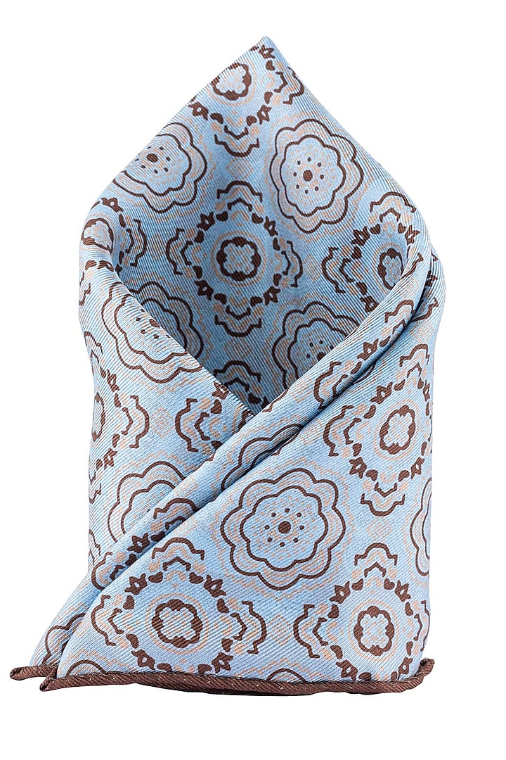 Brown Reversible Pocket Square by THE TIE HUB at Pernia's Pop Up Shop