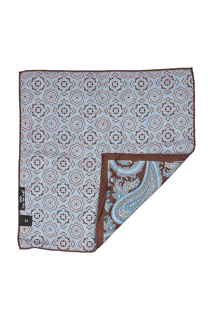 Brown Reversible Pocket Square by THE TIE HUB at Pernia's Pop Up Shop
