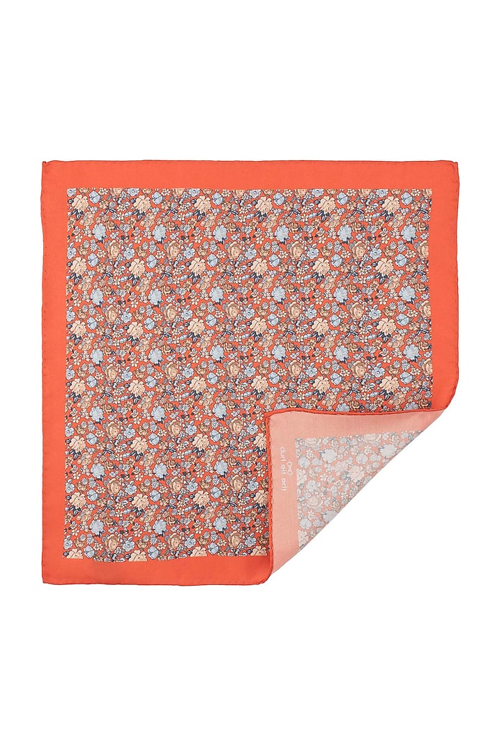 Orange Pure Silk Pocket Square by THE TIE HUB at Pernia's Pop Up Shop