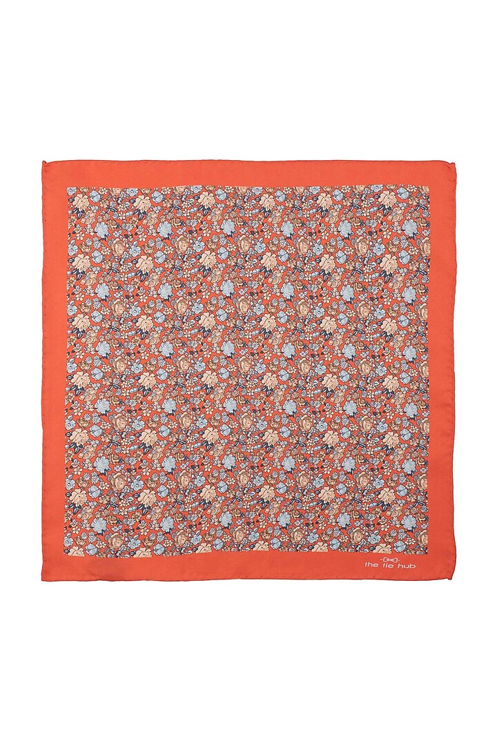 Orange Pure Silk Pocket Square by THE TIE HUB at Pernia's Pop Up Shop
