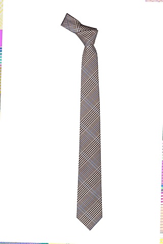 Cream & Blue Plaid Necktie by THE TIE HUB
