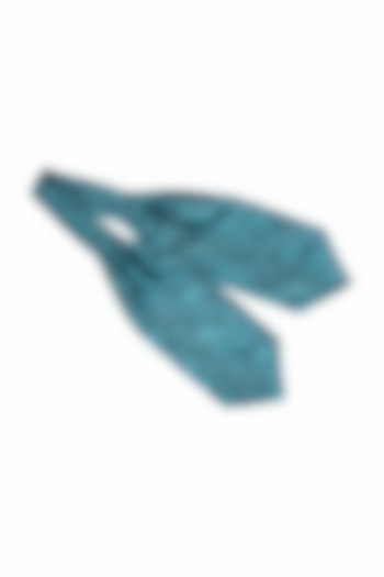 Aqua Blue Paisley Printed Cravat by THE TIE HUB at Pernia's Pop Up Shop