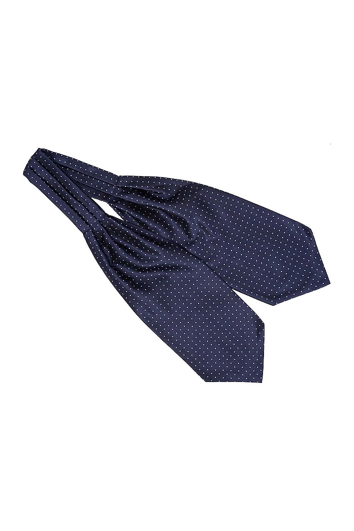 Navy Microfiber Printed Cravat by THE TIE HUB at Pernia's Pop Up Shop