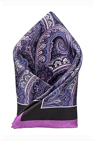 Lavender Printed Pocket Square by THE TIE HUB