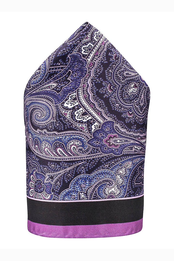 Lavender Printed Pocket Square by THE TIE HUB at Pernia's Pop Up Shop