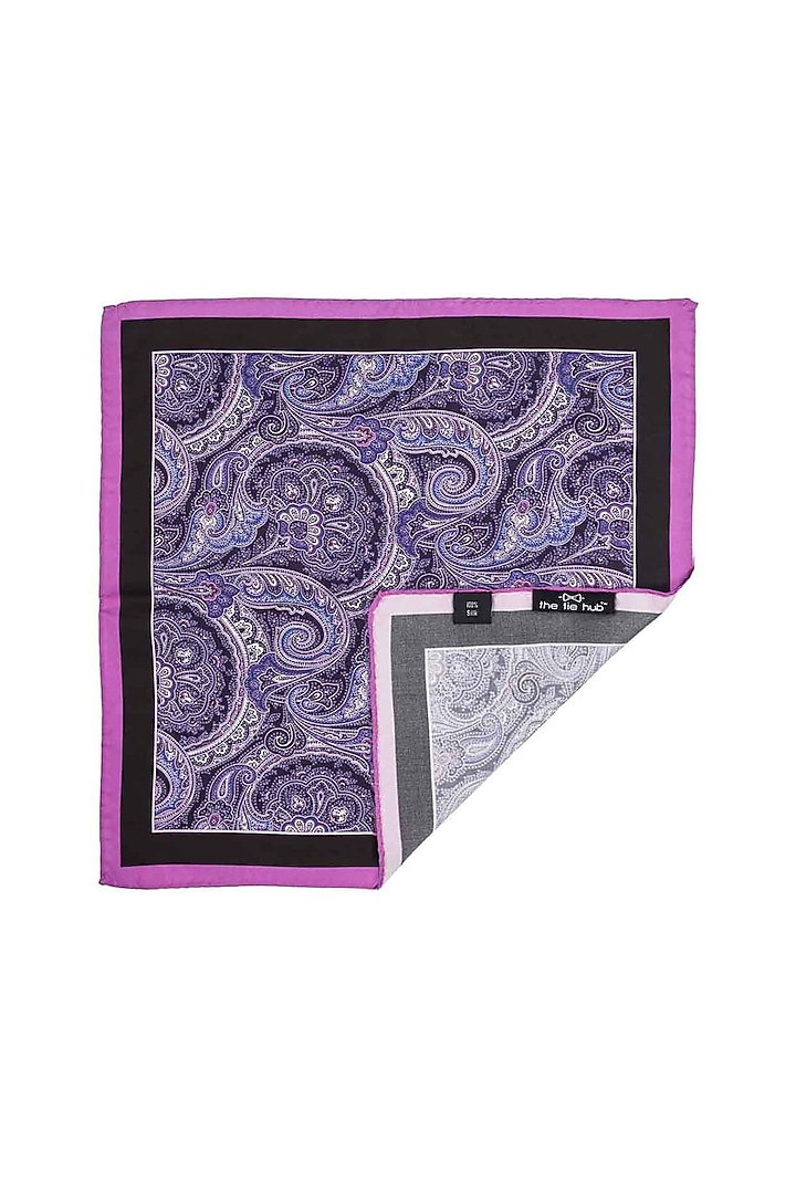 Lavender Printed Pocket Square by THE TIE HUB at Pernia's Pop Up Shop