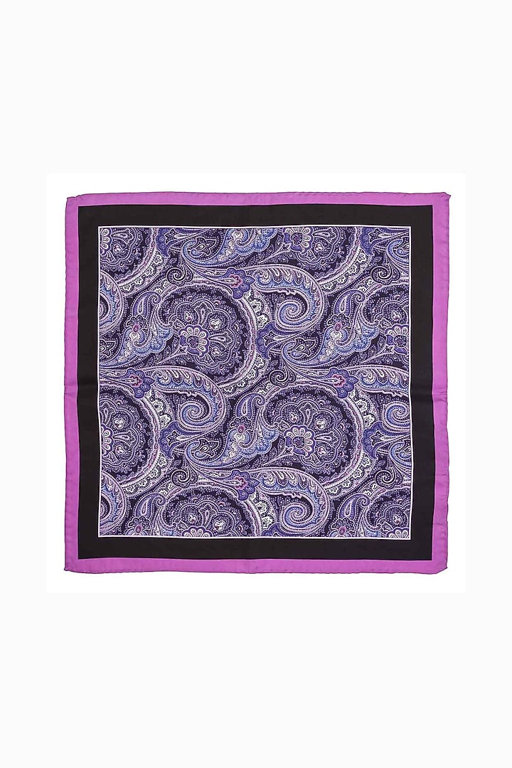 Lavender Printed Pocket Square by THE TIE HUB at Pernia's Pop Up Shop
