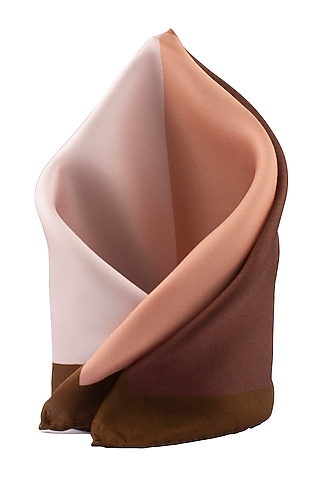 Brown Silk Pocket Square by THE TIE HUB