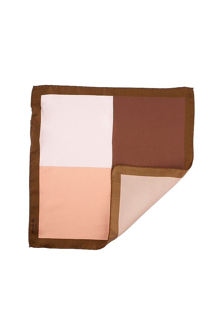 Brown Silk Pocket Square by THE TIE HUB at Pernia's Pop Up Shop