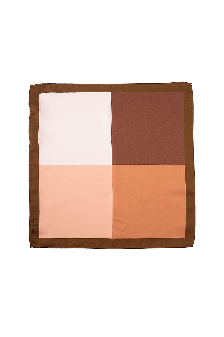 Brown Silk Pocket Square by THE TIE HUB at Pernia's Pop Up Shop