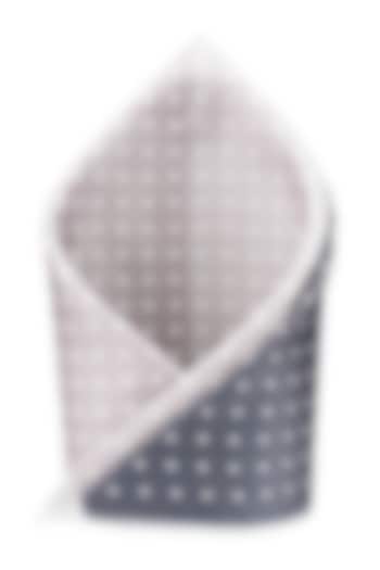 Grey & Black Printed Pocket Square by THE TIE HUB at Pernia's Pop Up Shop