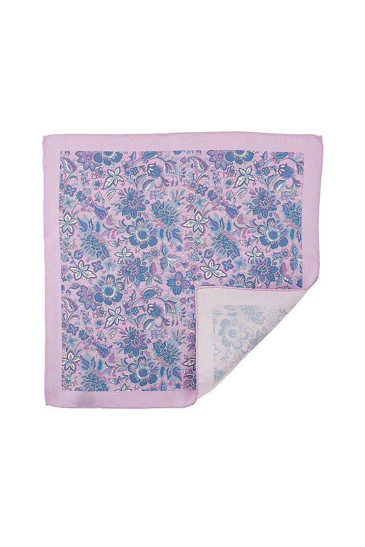 Lavender Floral Printed Pocket Square by THE TIE HUB at Pernia's Pop Up Shop