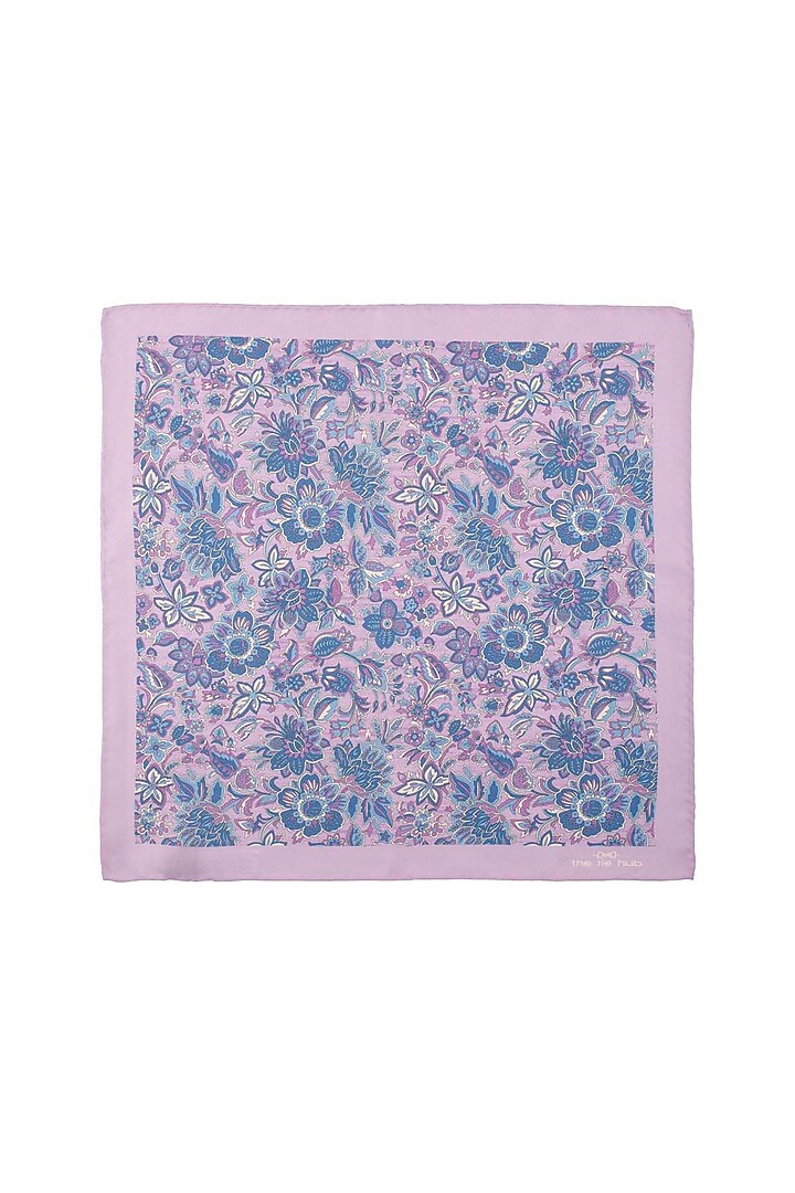Lavender Floral Printed Pocket Square by THE TIE HUB at Pernia's Pop Up Shop