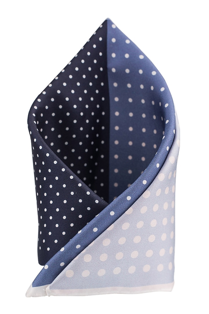 Blue Polka Dot Pocket Square by THE TIE HUB at Pernia's Pop Up Shop