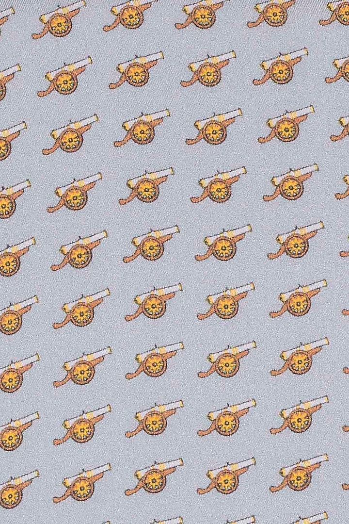 Grey Printed Pocket Square by THE TIE HUB at Pernia's Pop Up Shop