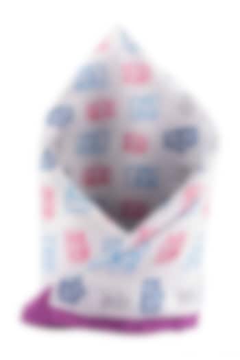 White Printed Pocket Square by THE TIE HUB at Pernia's Pop Up Shop