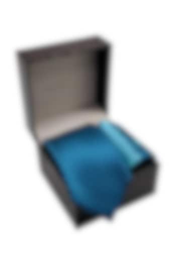 Teal Necktie & Pocket Square Gift Set by THE TIE HUB at Pernia's Pop Up Shop