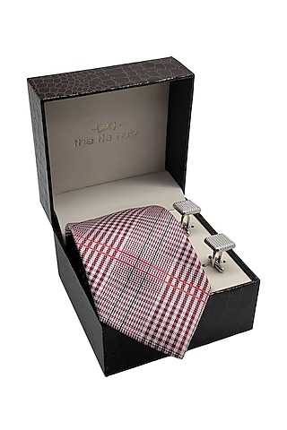 Maroon Necktie & Cufflinks Gift Set by THE TIE HUB