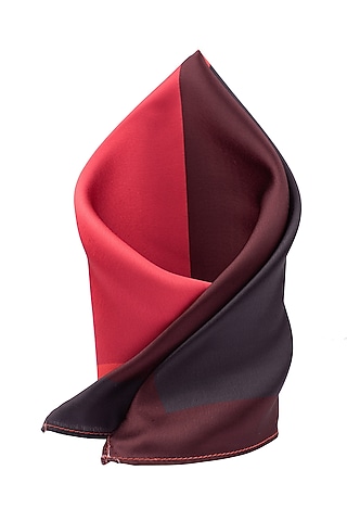 Maroon & Brown Microfiber Pocket Square by THE TIE HUB