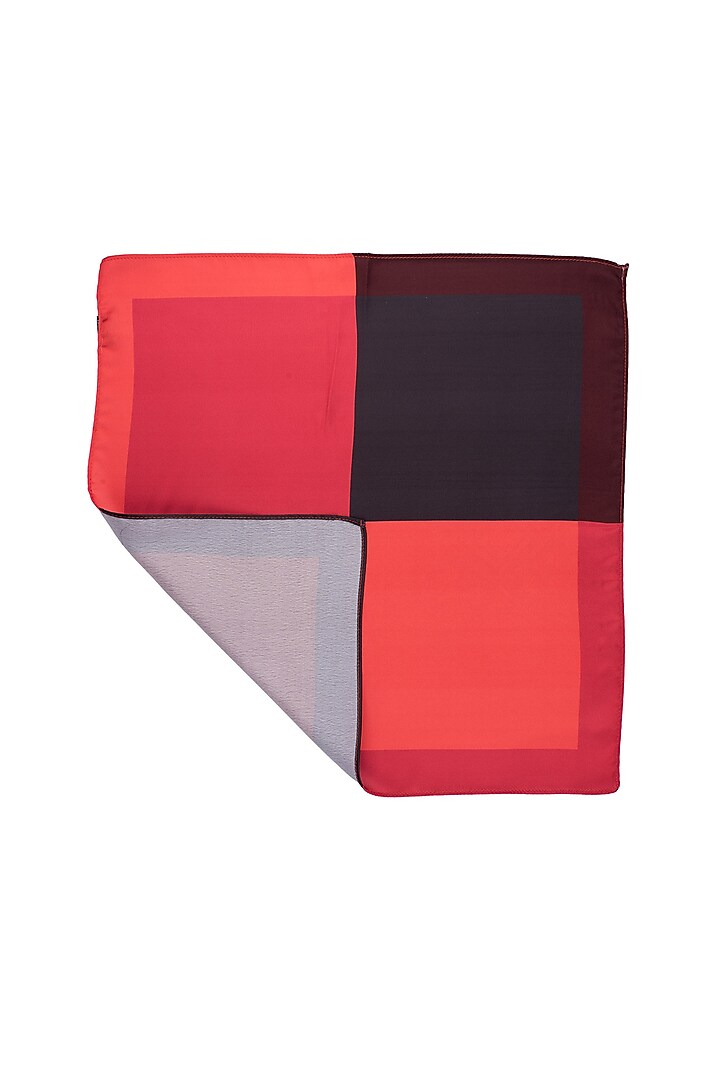 Maroon & Brown Microfiber Pocket Square by THE TIE HUB at Pernia's Pop Up Shop