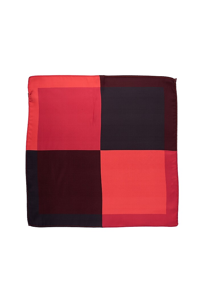 Maroon & Brown Microfiber Pocket Square by THE TIE HUB at Pernia's Pop Up Shop