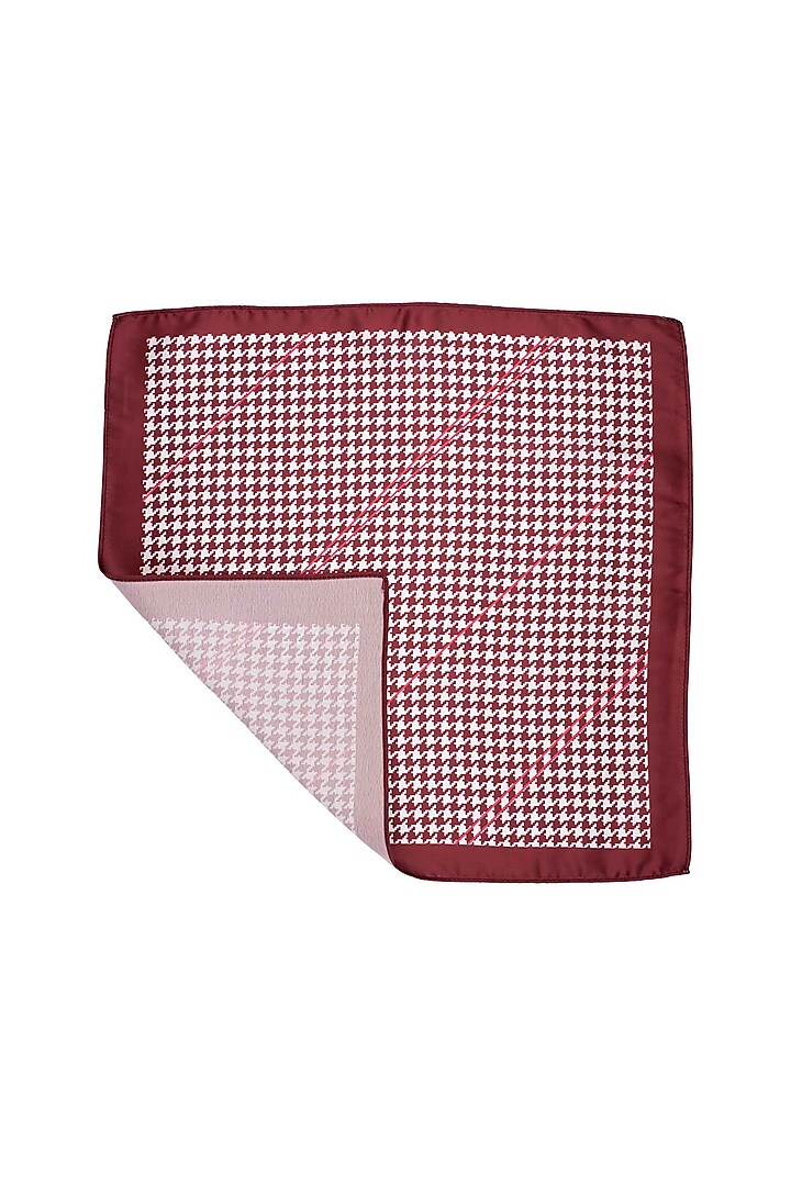 Brown Printed Pocket Square by THE TIE HUB at Pernia's Pop Up Shop