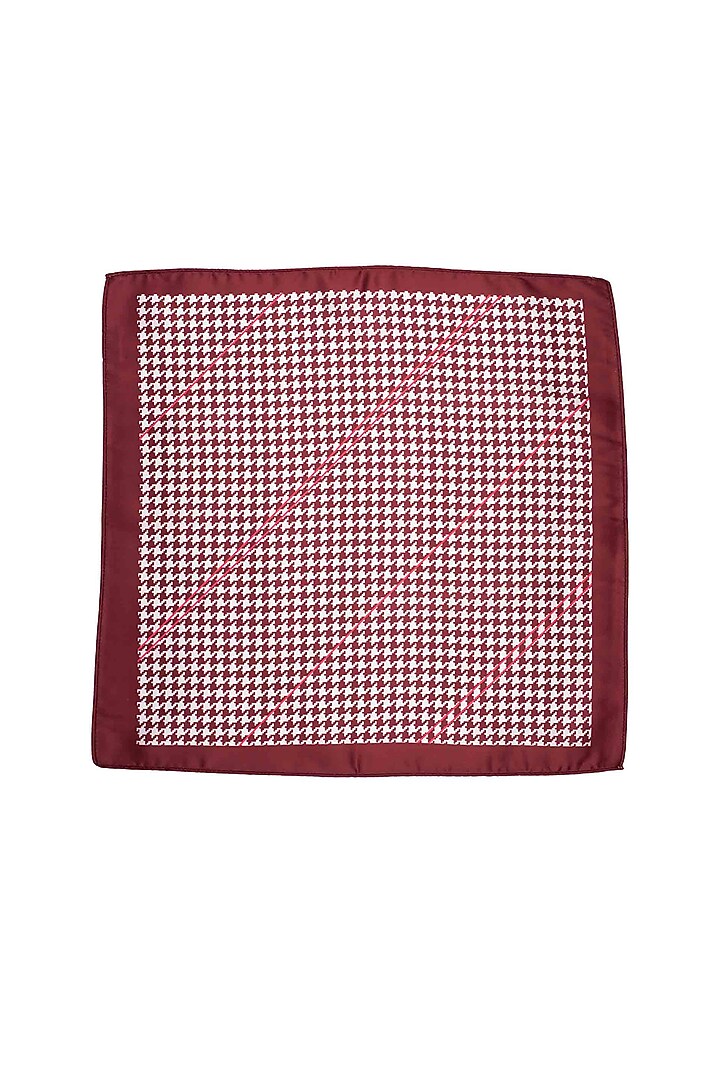Brown Printed Pocket Square by THE TIE HUB at Pernia's Pop Up Shop
