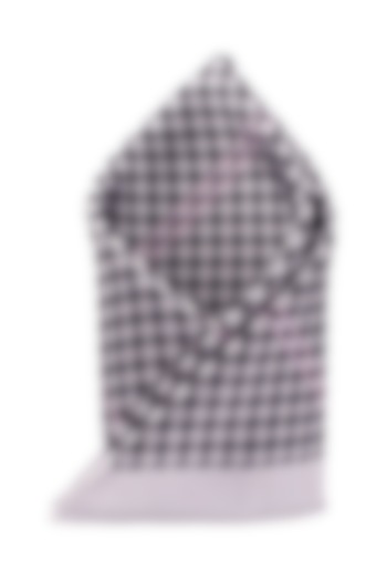 Grey Printed Pocket Square by THE TIE HUB at Pernia's Pop Up Shop