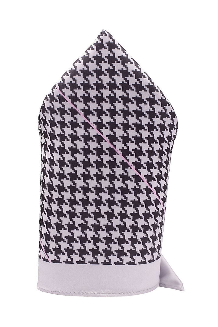 Grey Printed Pocket Square by THE TIE HUB at Pernia's Pop Up Shop