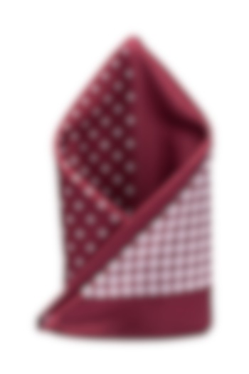 Dark Pink Printed Pocket Square by THE TIE HUB at Pernia's Pop Up Shop