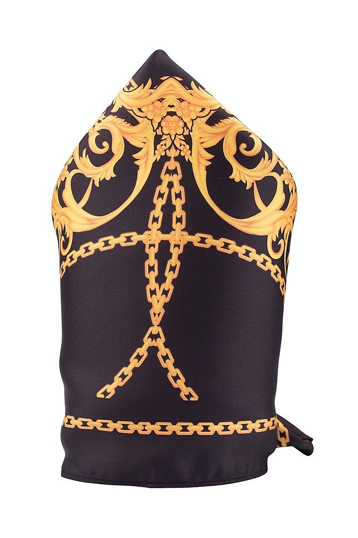 Black & Gold Microfiber Pocket Square by THE TIE HUB at Pernia's Pop Up Shop