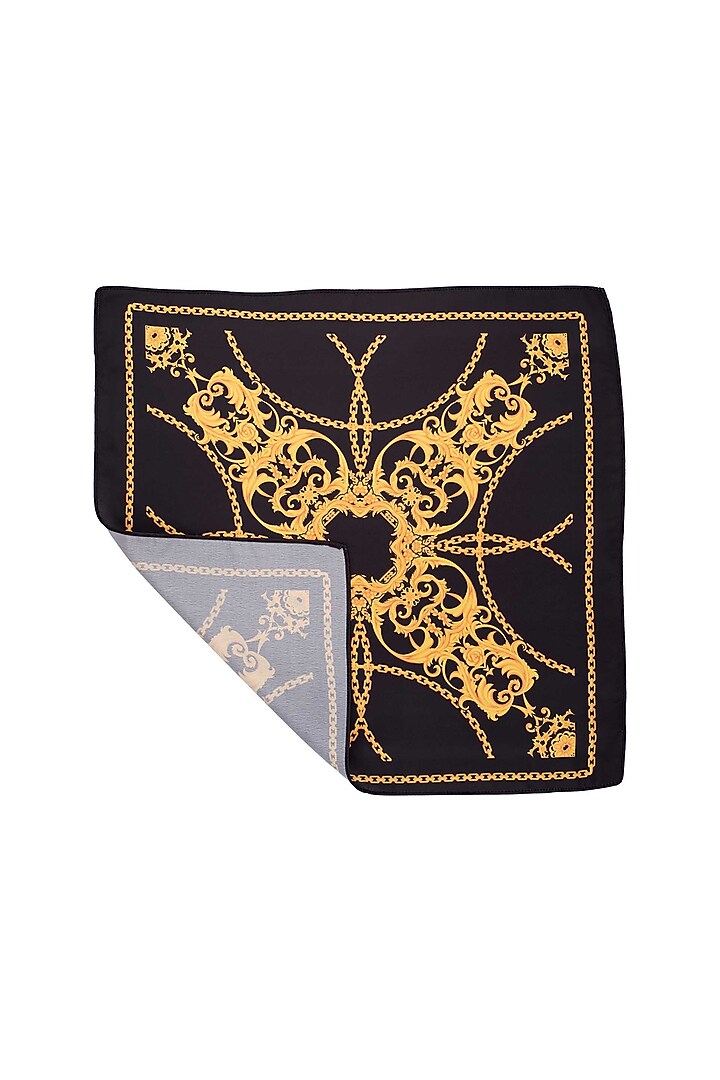 Black & Gold Microfiber Pocket Square by THE TIE HUB at Pernia's Pop Up Shop