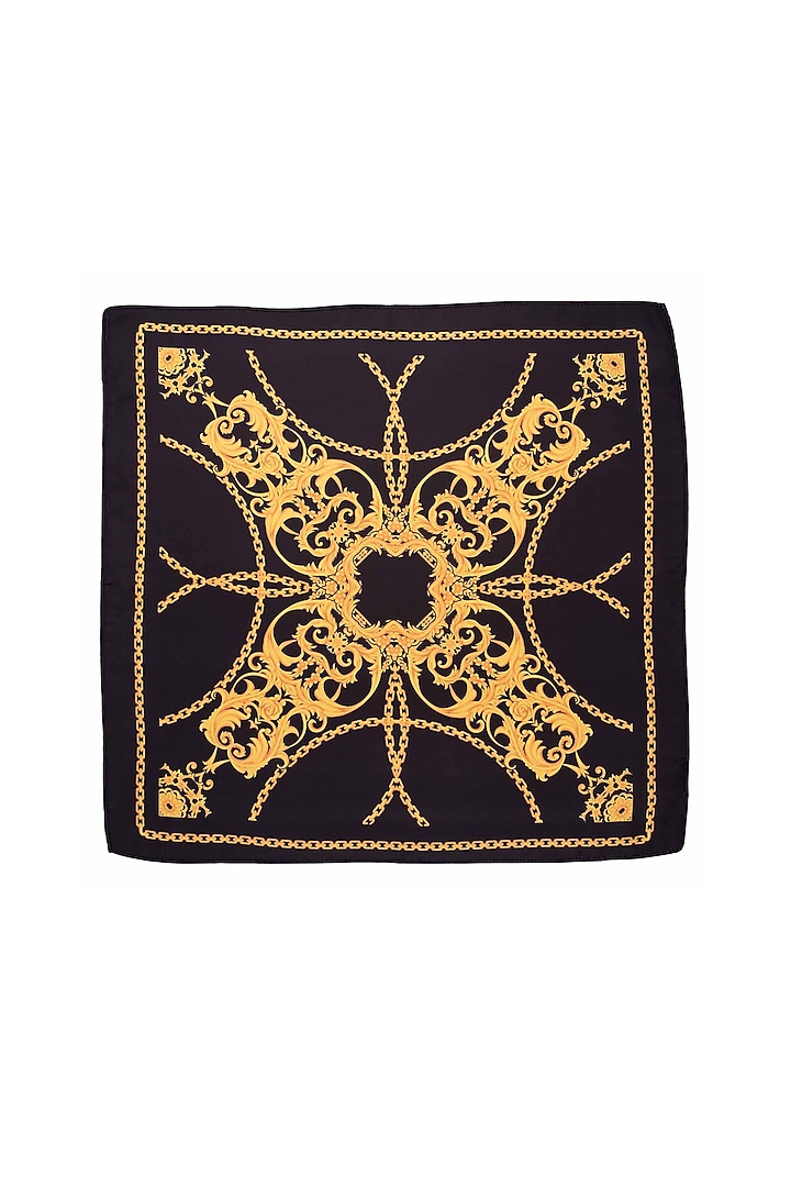 Black & Gold Microfiber Pocket Square by THE TIE HUB at Pernia's Pop Up Shop