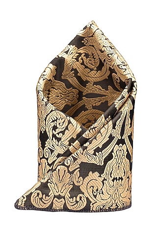 Gold Printed Pocket Square by THE TIE HUB