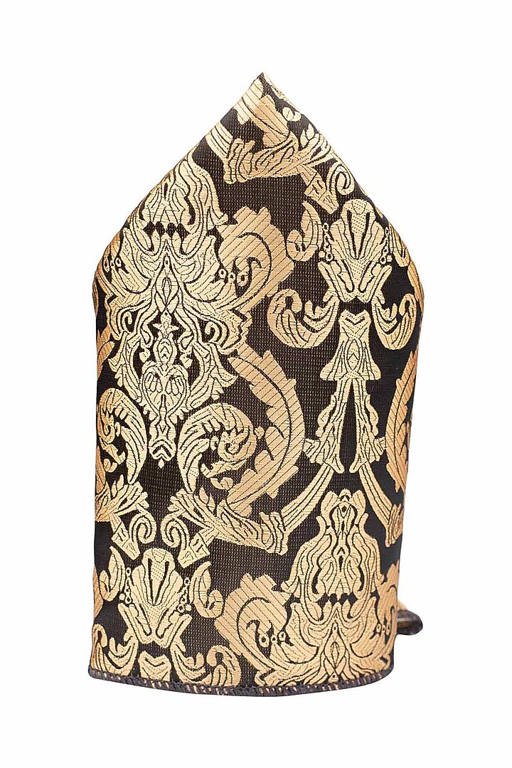Gold Printed Pocket Square by THE TIE HUB at Pernia's Pop Up Shop
