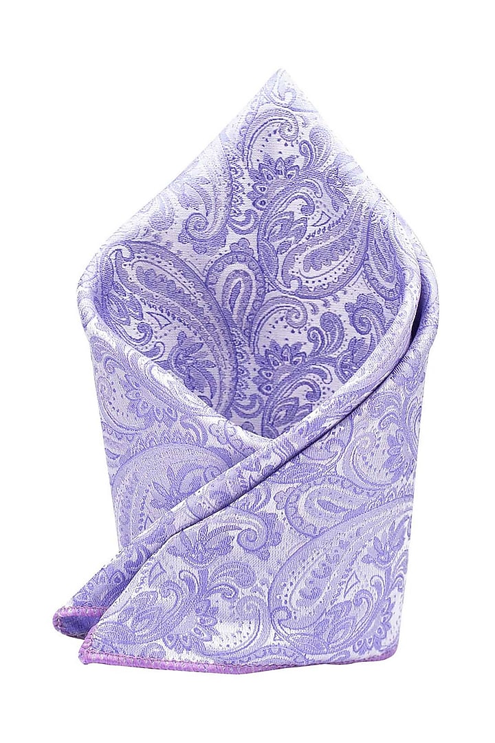 Purple Paisley Printed Pocket Square by THE TIE HUB at Pernia's Pop Up Shop