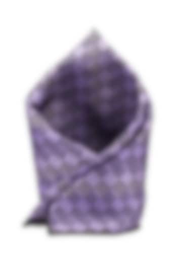 Purple Printed Pocket Square by THE TIE HUB at Pernia's Pop Up Shop
