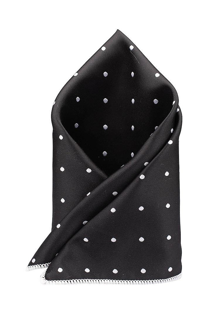 Black Microfiber Pocket Square by THE TIE HUB at Pernia's Pop Up Shop