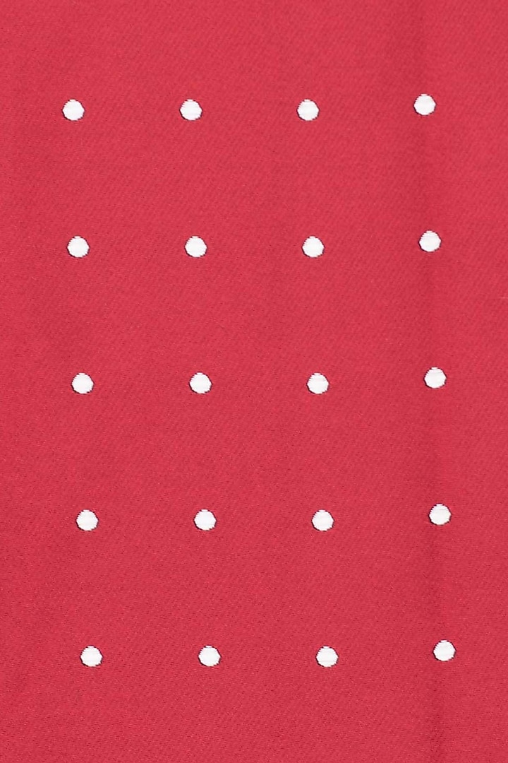 Maroon Printed Pocket Square by THE TIE HUB at Pernia's Pop Up Shop