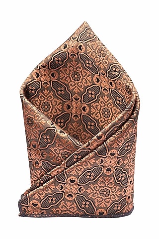 Bronze Printed Pocket Square by THE TIE HUB