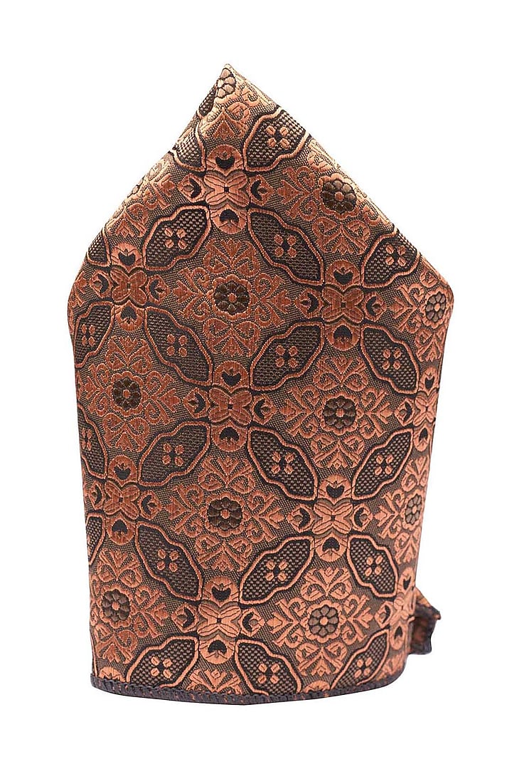 Bronze Printed Pocket Square by THE TIE HUB at Pernia's Pop Up Shop