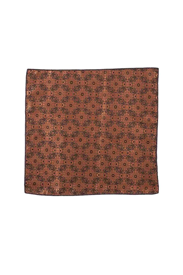 Bronze Printed Pocket Square by THE TIE HUB at Pernia's Pop Up Shop