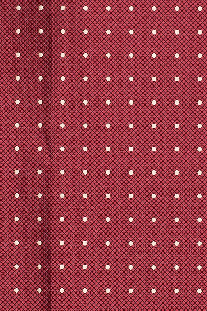 Maroon Polka Printed Pocket Square by THE TIE HUB at Pernia's Pop Up Shop