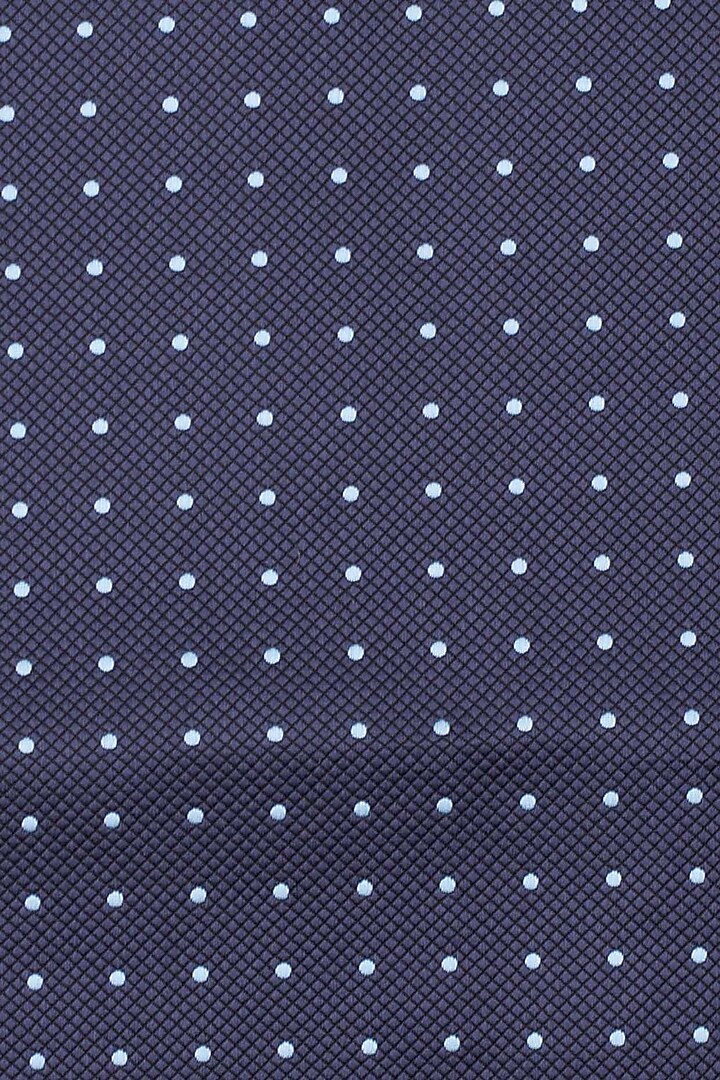 Navy Blue Polka Printed Pocket Square by THE TIE HUB at Pernia's Pop Up Shop