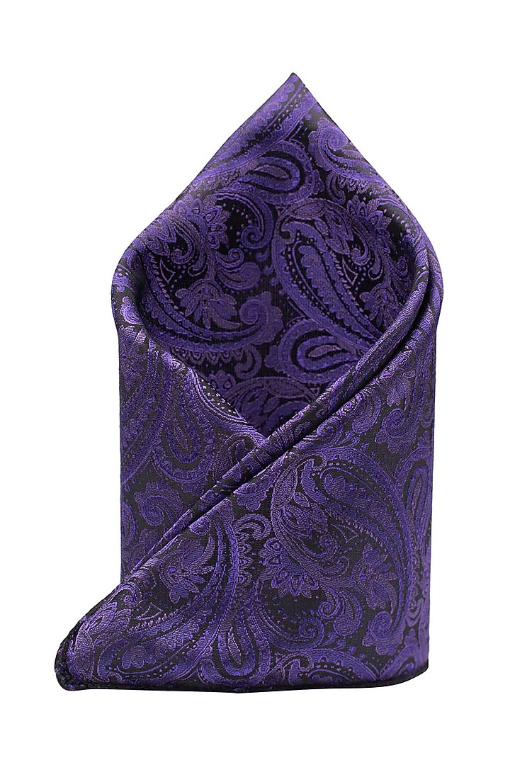 Purple Microfiber Pocket Square by THE TIE HUB at Pernia's Pop Up Shop