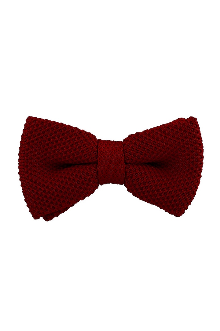 Maroon Knitted Bow Tie by THE TIE HUB