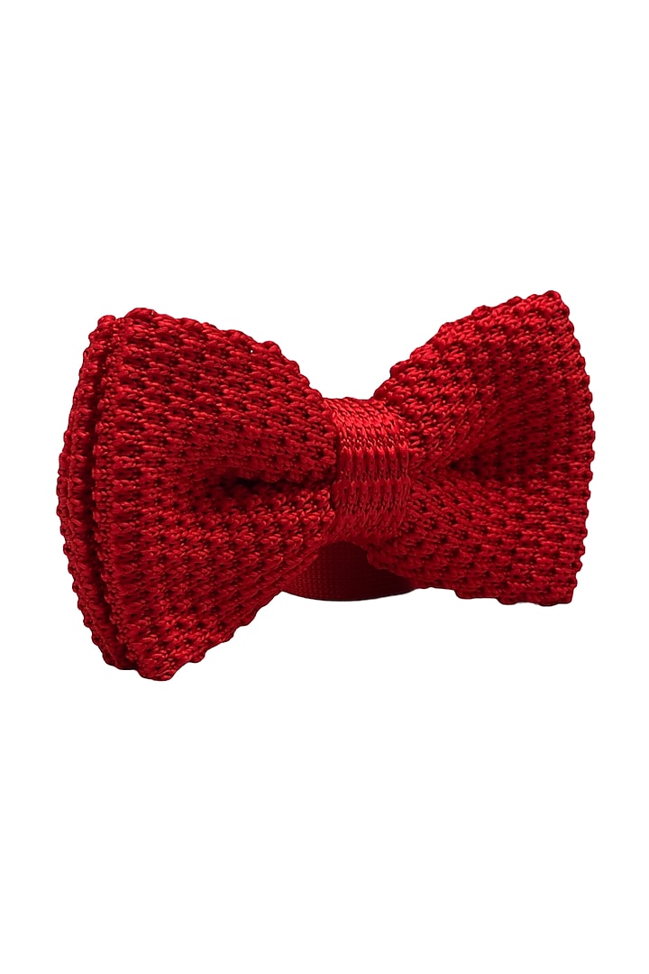 Red Knitted Bow Tie by THE TIE HUB