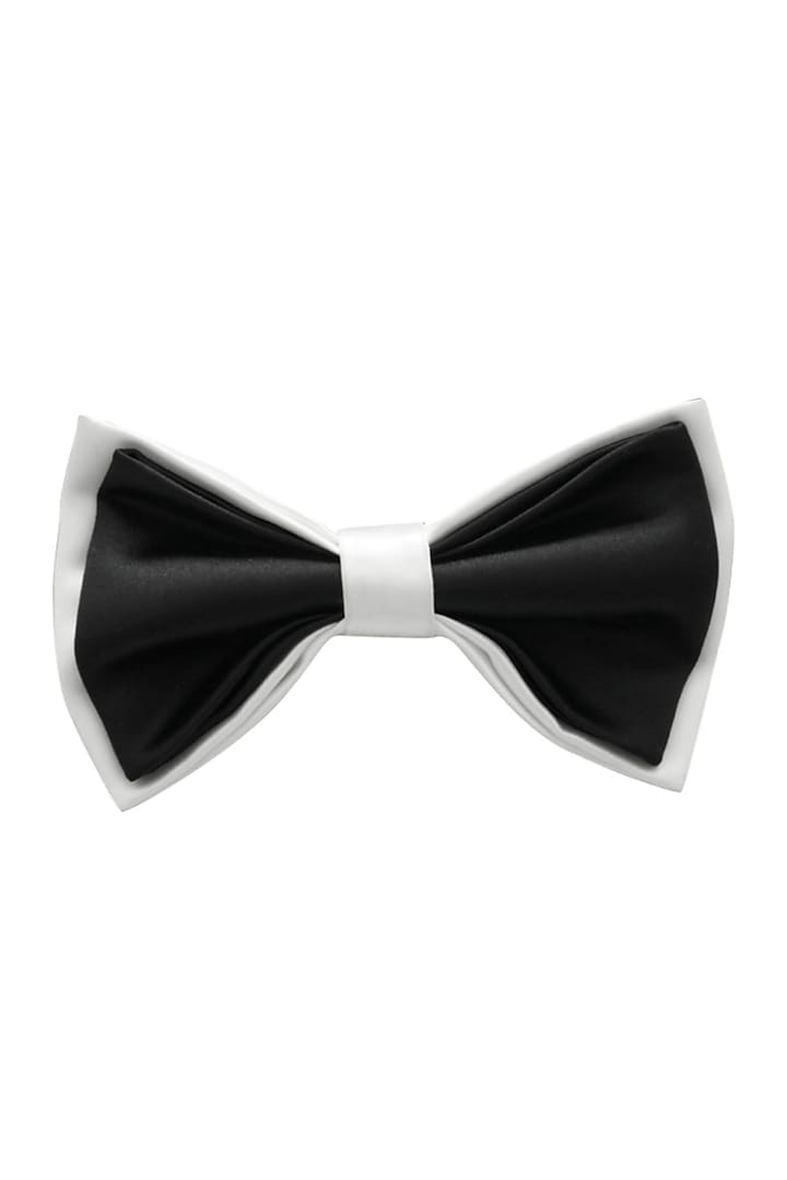 Black & White Microfiber Bow Tie by THE TIE HUB