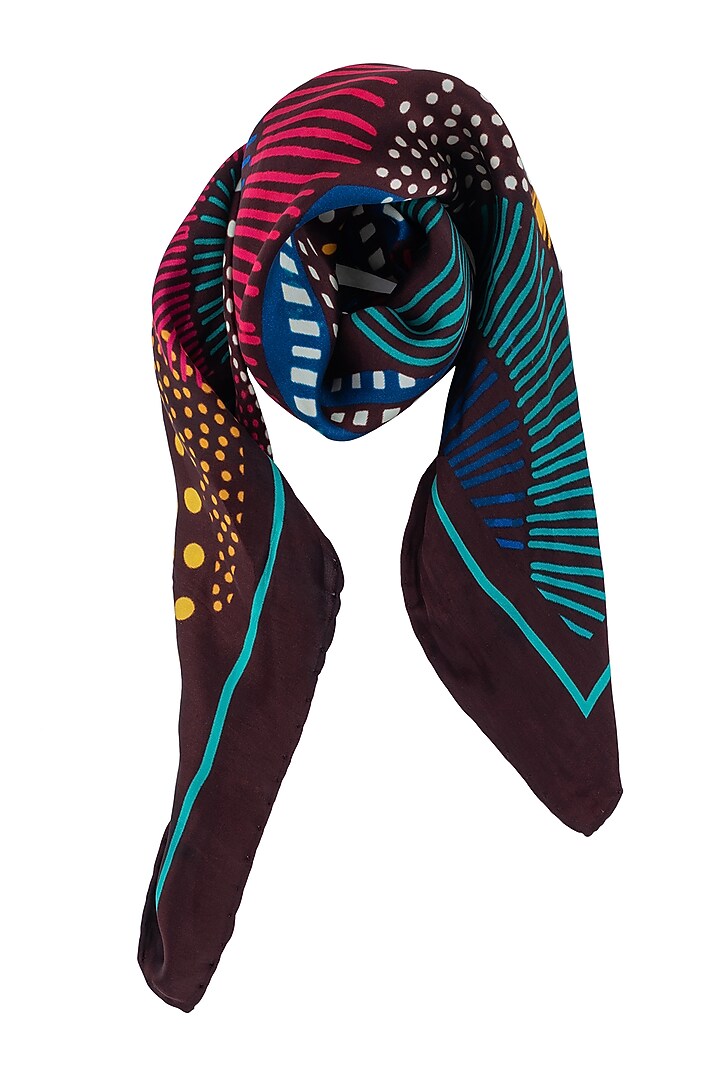 Black Tribal Printed Neckerchief by THE TIE HUB at Pernia's Pop Up Shop